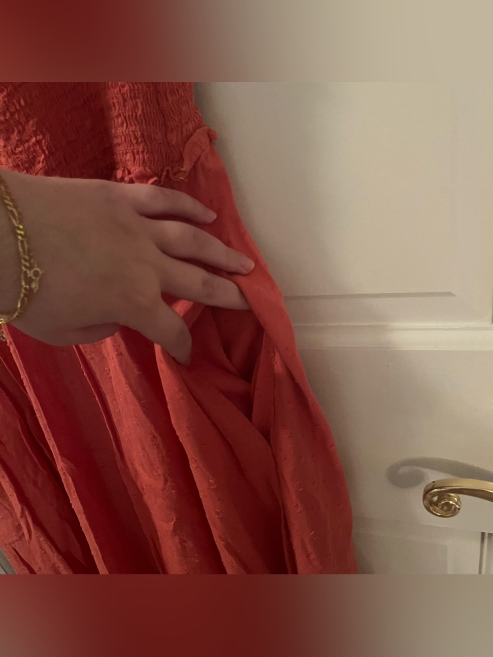 Old Navy Petite Coral Maxi Dress with Smocked Waist & Puff Sleeves - Picture 12 of 16